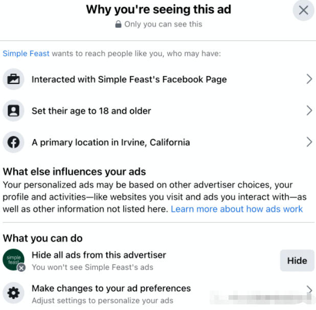 facebook ad