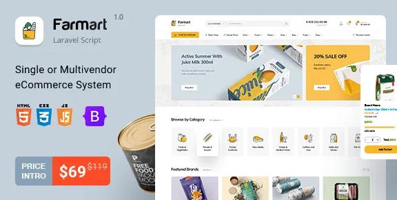 Farmart v1.23.9 单或多供应商多语言电子商务系统wordpress